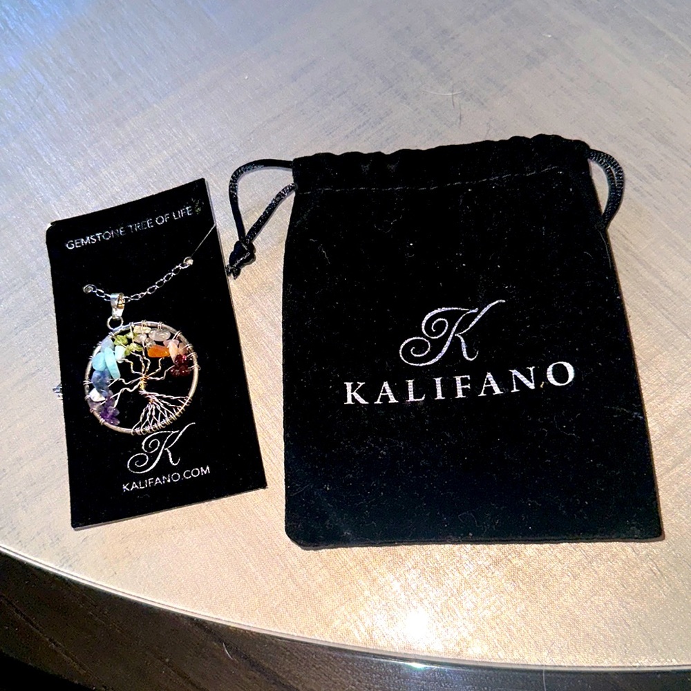 NWT Kalifano Tree of Life Gemstone Necklace - Picture 2 of 5